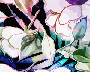 Rainbow Garden - Abstract Botanical Art 