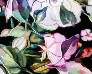 Rainbow Garden - Abstract Botanical Art 