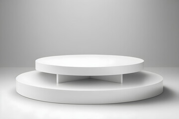 White Podium Pedestal Display 3D generative ai