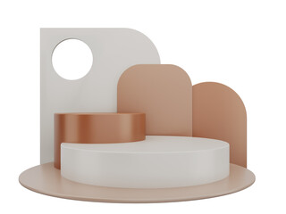 Abstract Geometric Podium Product Display Stand Transparent Background Minimal Showcase Pastel Color For Booth Cosmetic 3D Render Illustration 