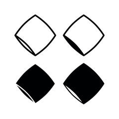 Pillow icons set. A symbol of lightness, sleep or softness. Attribute of rest, home or bed.