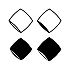 Pillow icons set. A symbol of lightness, sleep or softness. Attribute of rest, home or bed.