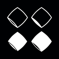 Pillow icons set. A symbol of lightness, sleep or softness. Attribute of rest, home or bed.