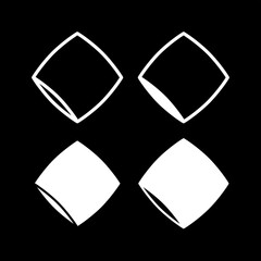 Pillow icons set. A symbol of lightness, sleep or softness. Attribute of rest, home or bed.