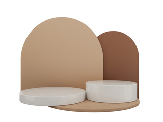 Abstract Geometric Podium Product Display Stand Transparent Background Minimal Showcase Pastel Color For Booth Cosmetic 3D Render Illustration 