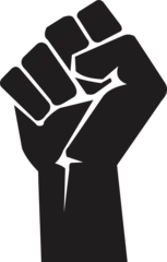 Foto op Plexiglas Symbol of victory, strength, power and solidarity - Raised fist - flat icon for media, apps and websites on transparent background.  © munir