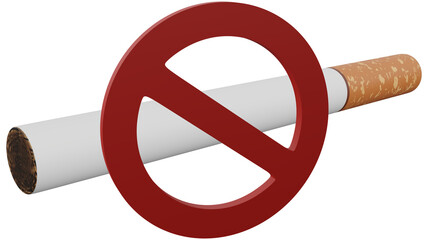 A 3D Cartoon Illustration of No Smoking.