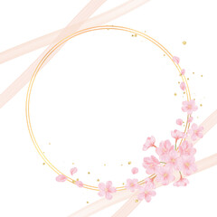 金の桜サークルフレーム