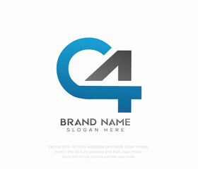 letter C4 typography logo