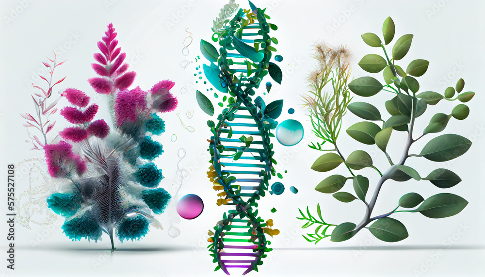 Wall mural biology laboratory nature and science, plant and environmental study, dna, gene therapy, and plants 