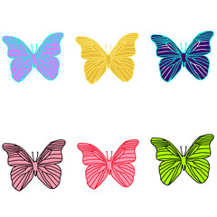 6x Schmetterling in verschidernen einzigartigen Farben textildruck digitaldruck 