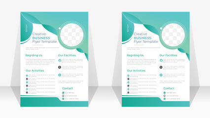 
Corporate Business flyer template vector design in A4 size for digital agency, abstract shape used for  poster layout, IT Company flyer, c banners, and leaflets, marketing, cover page.