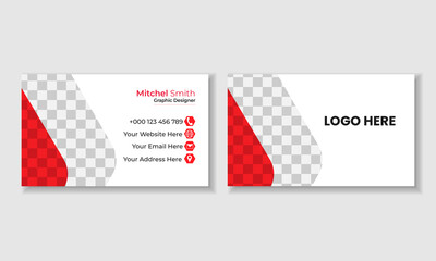 Double sided professional business card template modern and clean style 