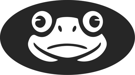 An elegant simple black white vector logo of the toad. Isolated.