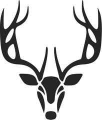 Stylish simple black deer logo. Isolated on a white background.