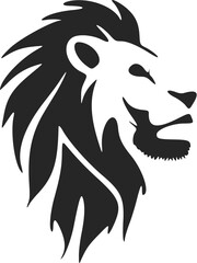 Exquisite a simple black white vector logo of the lion. Isolated on a white background.