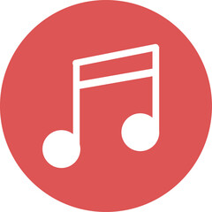 There is a music symbol in the center of the red circular pattern.