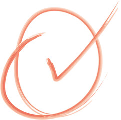 Hand drawn key markers, circled and ticked with red pen, watercolor pen version