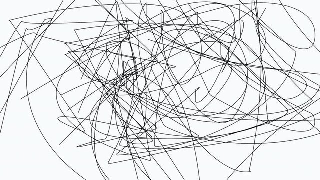 Seamless Loop Abstract Pencil Line Ball Pen Random Scratch Overlay Background