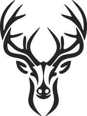 A graceful black deer logo. Isolated.