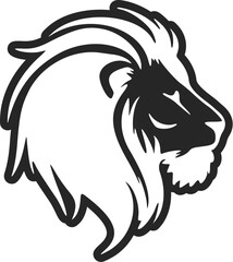 Stylish simple black lion logo. Isolated on a white background.