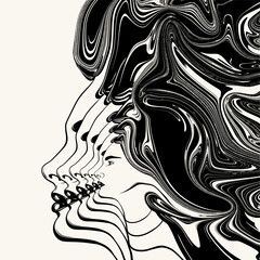 Vector hand drawn surreal illustration.