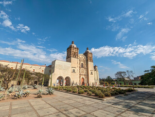 Hispanic church in Oaxaca, Mexico, travel landscape panoramic view visit 