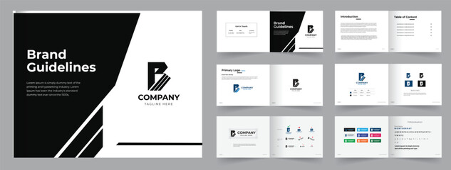 Brand guideline or brand identity guidelines layout