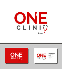 Simple and outstanding logo template design that combines the stethoscope icon with the number 1 for health companies