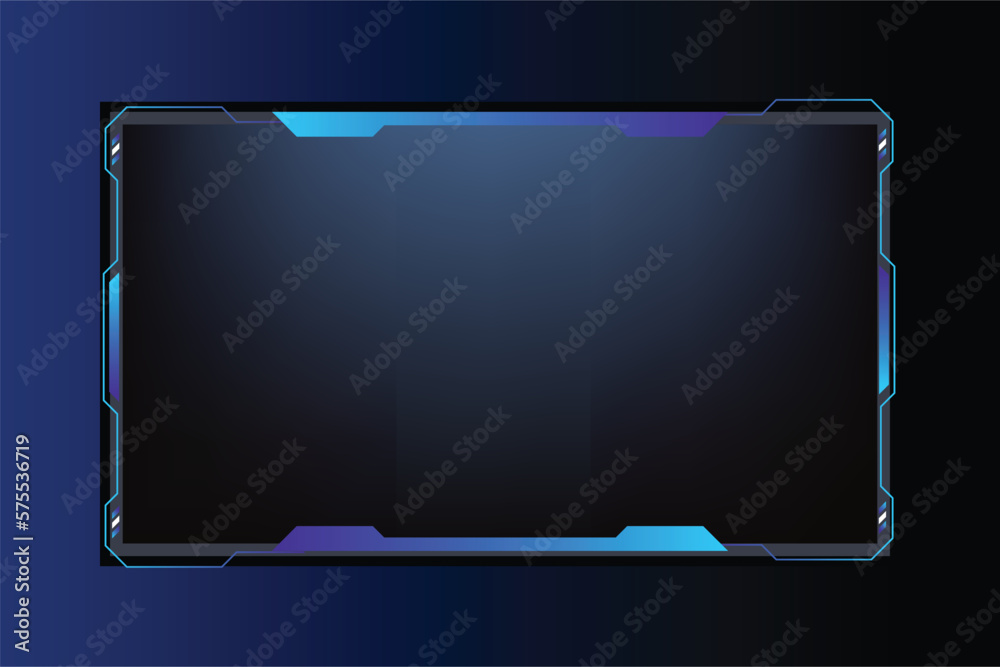 Poster creative gaming screen interface design with geometric shapes. broadcast game screen panel vector wi