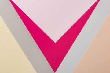 Abstract Viva Magenta and Complementary Colored Paper Textures Minimalist Background. Geometrical...