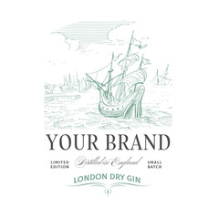 Vintage Gin Label Design