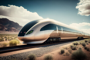 Fototapeta na wymiar Hyperloop Train - Futuristic High-Speed Transportation System for Fast and Efficient Travel