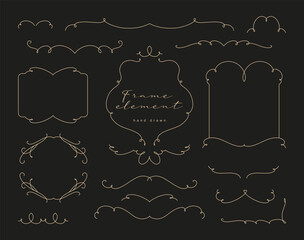 Hand drawn frame design elements, flourish. Elegant vintage calligraphic vector dividers, lines, borders, corners, patterns, ornaments. Decorative vignettes in retro style 