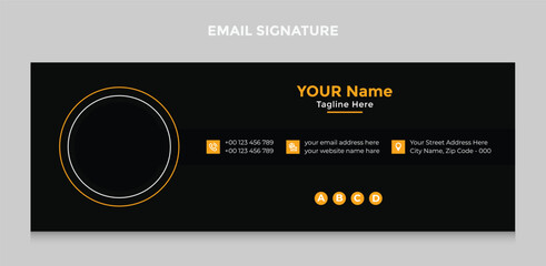 Email signature template or email footer and personal social media cover design