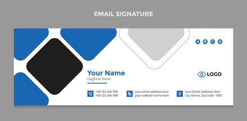 Email signature template or email footer and personal social media cover design