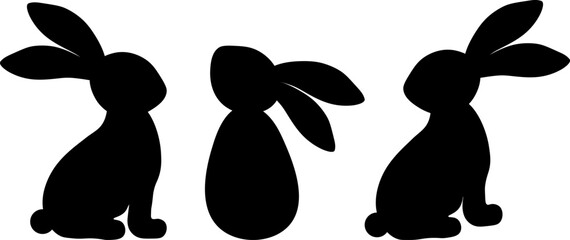 Easter bunny silhouettes vector illustration