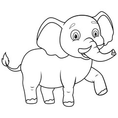 Obraz premium A cute elephant cartoon walking 