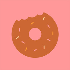 a chocolate donut isolated on pink