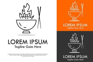 fire food logo template illustration