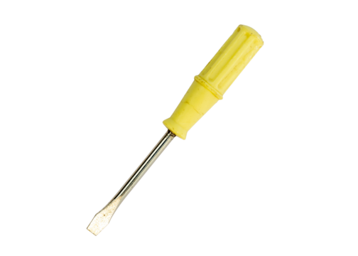 small yellow screwdriver isolated