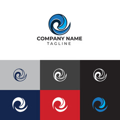 Letter C wave logo template