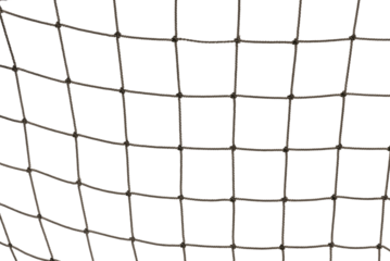 Football or tennis net. Rope mesh on a white background close-up