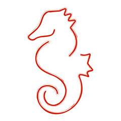 sea horse brush isolated on white background, vector illustration.