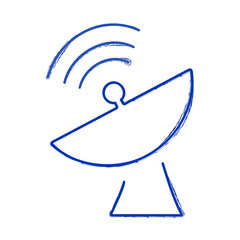 satellite dish brush isolated on white background, vector illustration.