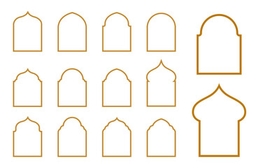set of islamic frames shapes badges. set of Islamic Bagde. Arab frame set
 - obrazy, fototapety, plakaty