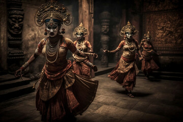 Experiencing the Beauty of Balinese Dance through Generative AI: A Traditional Indonesian Girl Dances in Bali Temple