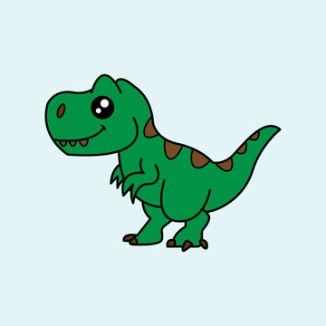 Cute Dinosaur Cartoon. vector illustration