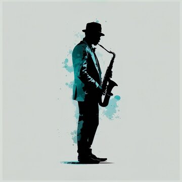 saxophone player silhouette