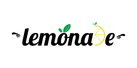 vector lemonade text typography logo design template on white background